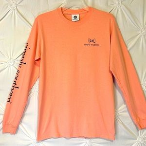 Simply Southern Long Sleeve Peach Color T-Shirt